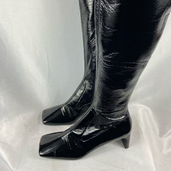 Prada Leather Naplak Square toe  knee high boots EU38/US8 - Picture 11 of 14
